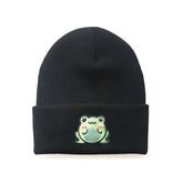Cute Frog Embroidered Warm Beanie